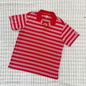 Slazenger Mens Red and White Striped Polo Shirt
